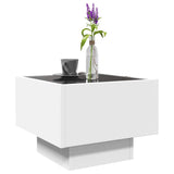 Side Table With Led Engineered Wood