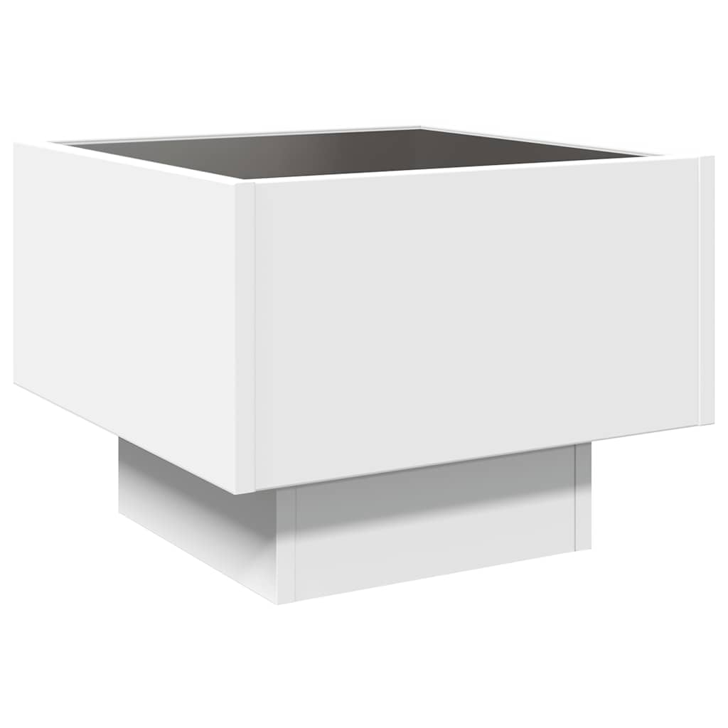 Side Table With Led Engineered Wood