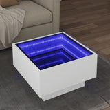Side Table With Led Engineered Wood