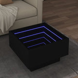 Side Table With Led Engineered Wood