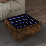 Side Table With Led Engineered Wood