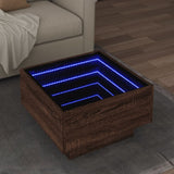 Side Table With Led Engineered Wood