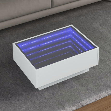 Side Table With Led Engineered Wood