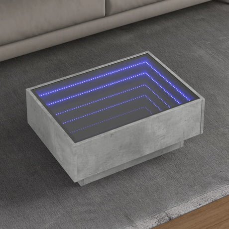 Side Table With Led Engineered Wood