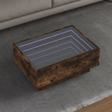 Side Table With Led Engineered Wood