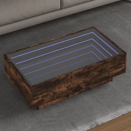 Side Table With Led Engineered Wood