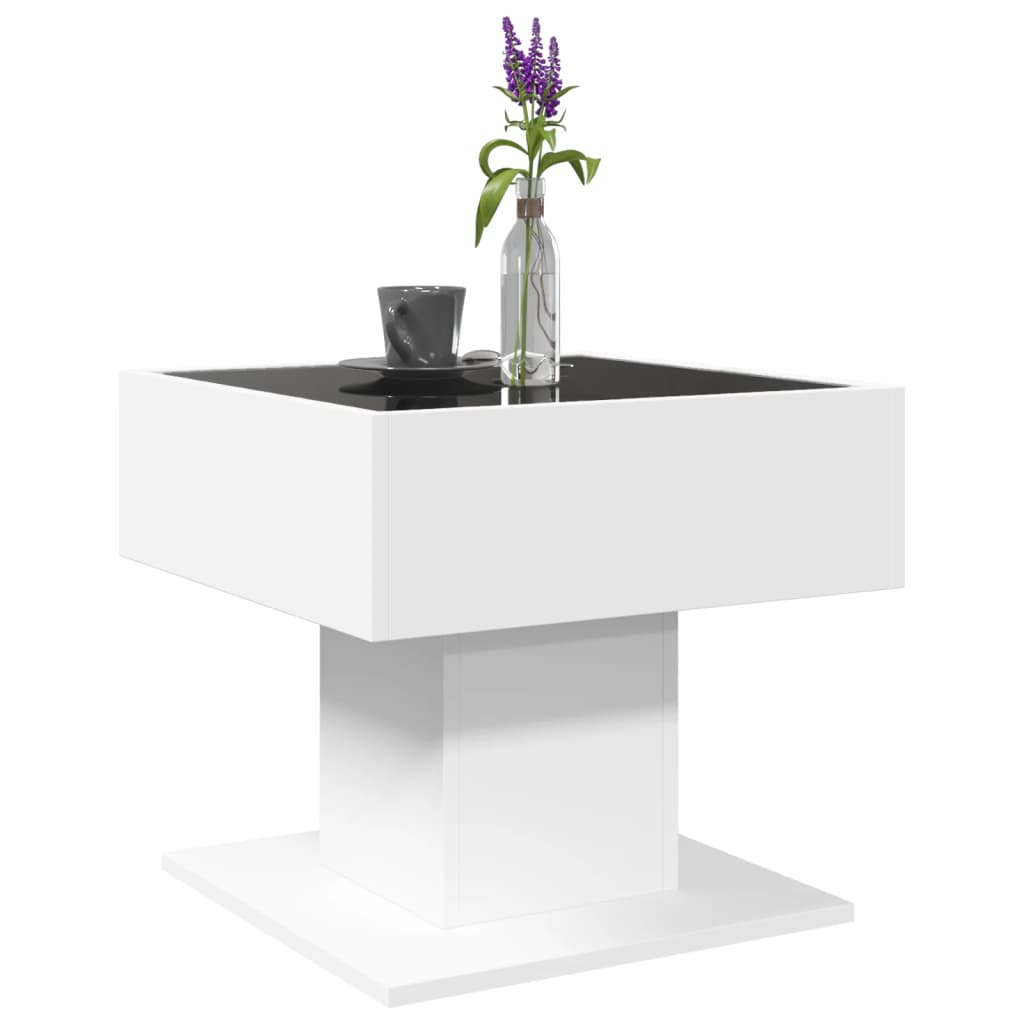 Coffee Table With Led 50X50X45 Cm Engineered Wood