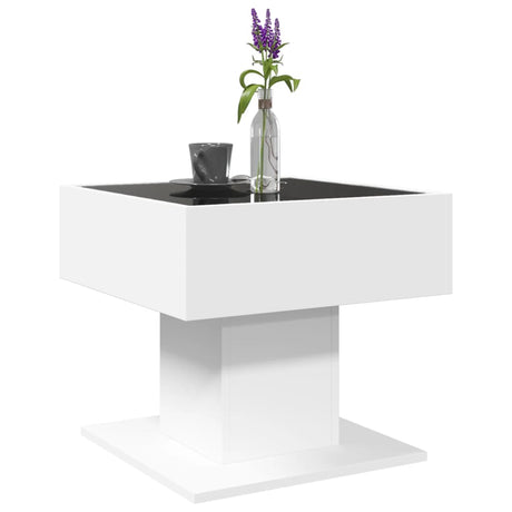 Coffee Table With Led 50X50X45 Cm Engineered Wood