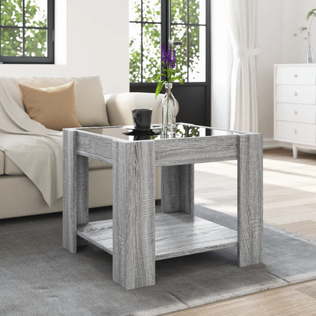 Coffee Table With Led 53X53X45 Cm Engineered Wood