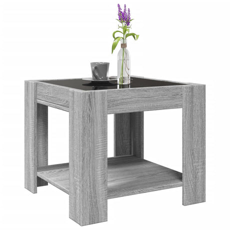 Coffee Table With Led 53X53X45 Cm Engineered Wood