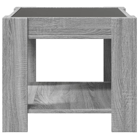 Coffee Table With Led 53X53X45 Cm Engineered Wood