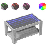 Coffee Table with LED Grey Sonoma 93x53x45 cm Engineered Wood