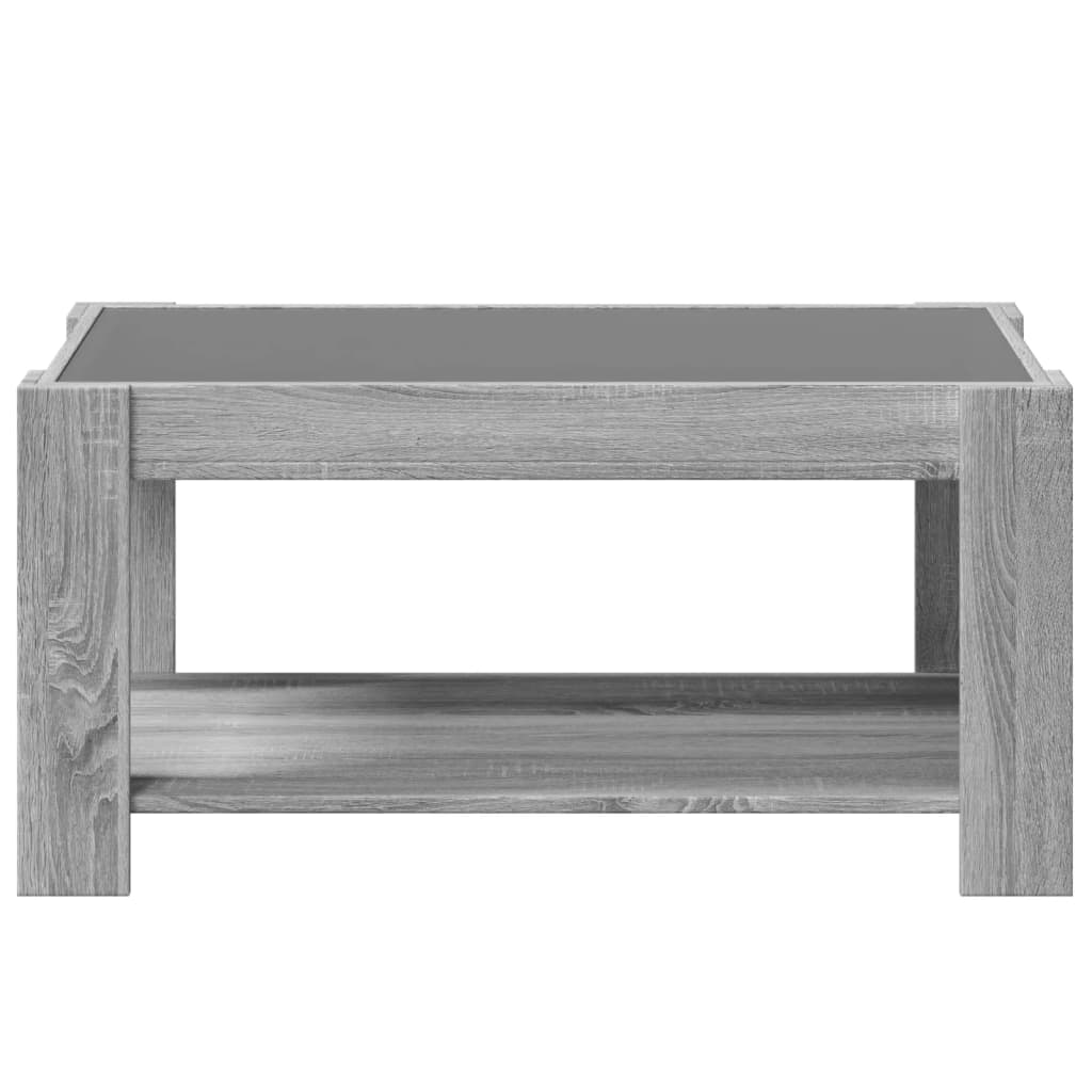 Coffee Table with LED Grey Sonoma 93x53x45 cm Engineered Wood