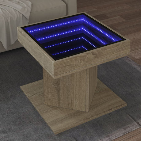 Coffee Table With Led 50X50X45 Cm Engineered Wood