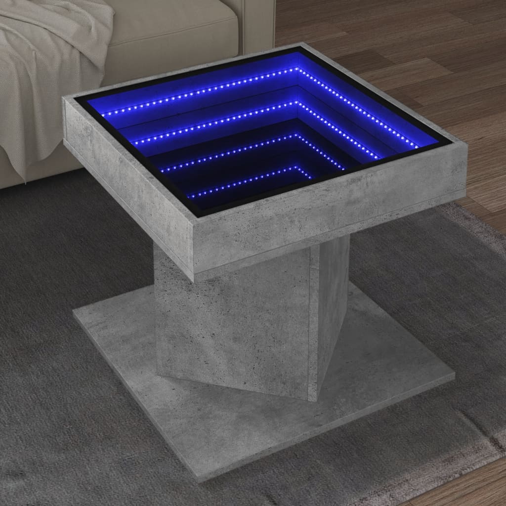 Coffee Table With Led 50X50X45 Cm Engineered Wood
