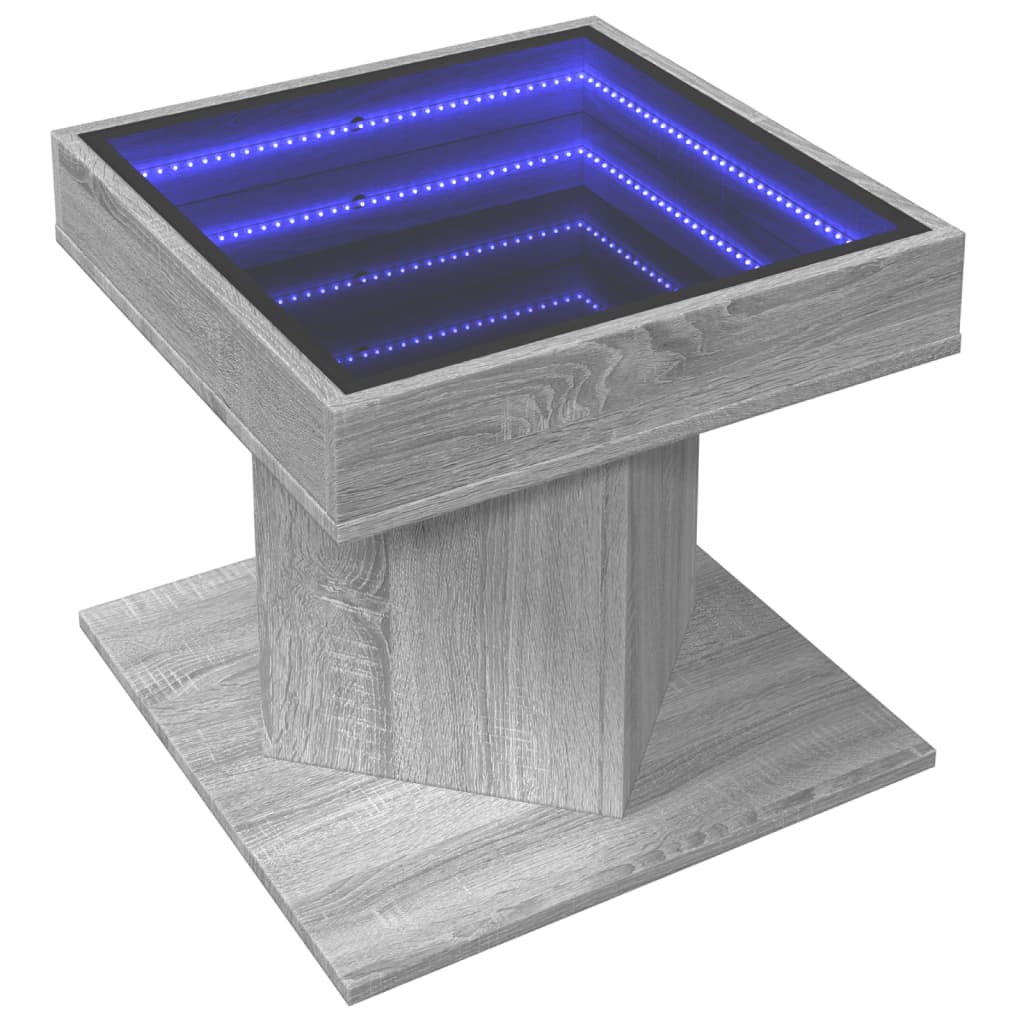 Coffee Table With Led 50X50X45 Cm Engineered Wood