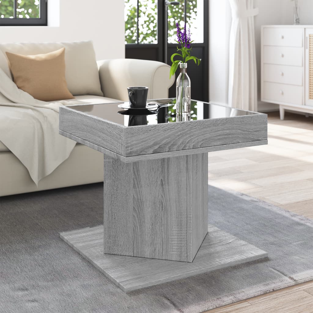 Coffee Table With Led 50X50X45 Cm Engineered Wood