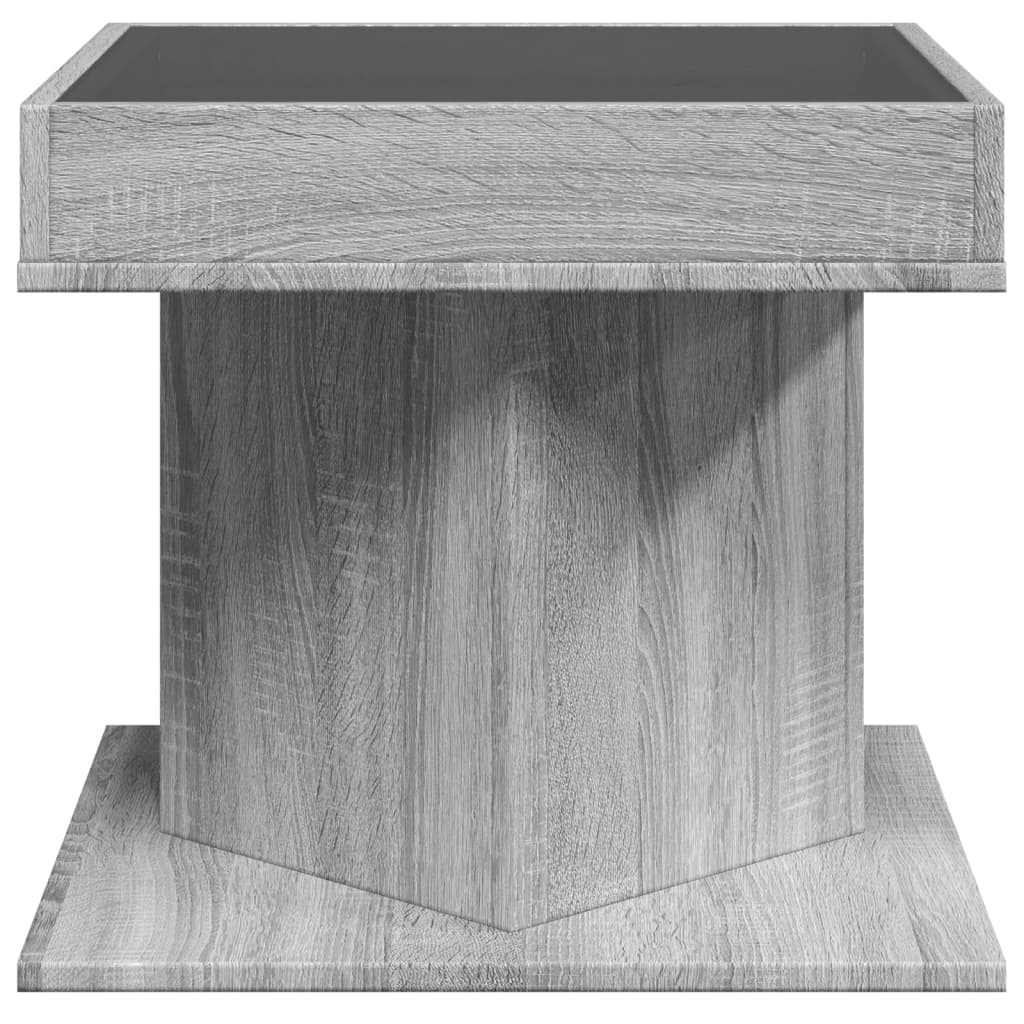 Coffee Table With Led 50X50X45 Cm Engineered Wood