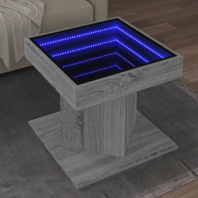 Coffee Table With Led 50X50X45 Cm Engineered Wood