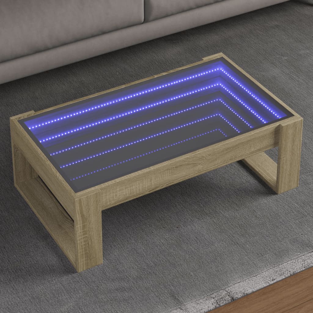 Coffee Table With Infinity Led 50X53X30 Cm