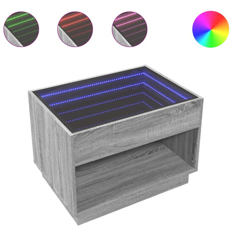 Coffee Table With Infinity Led 70X50X50 Cm