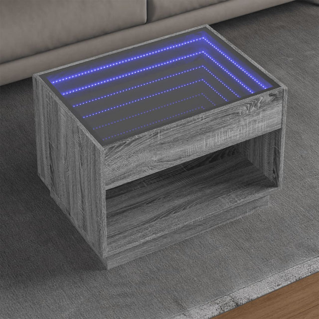 Coffee Table With Infinity Led 70X50X50 Cm