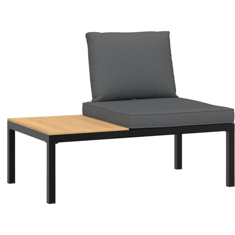 2 Piece Garden Sofa Set With Cushions Black Aluminium