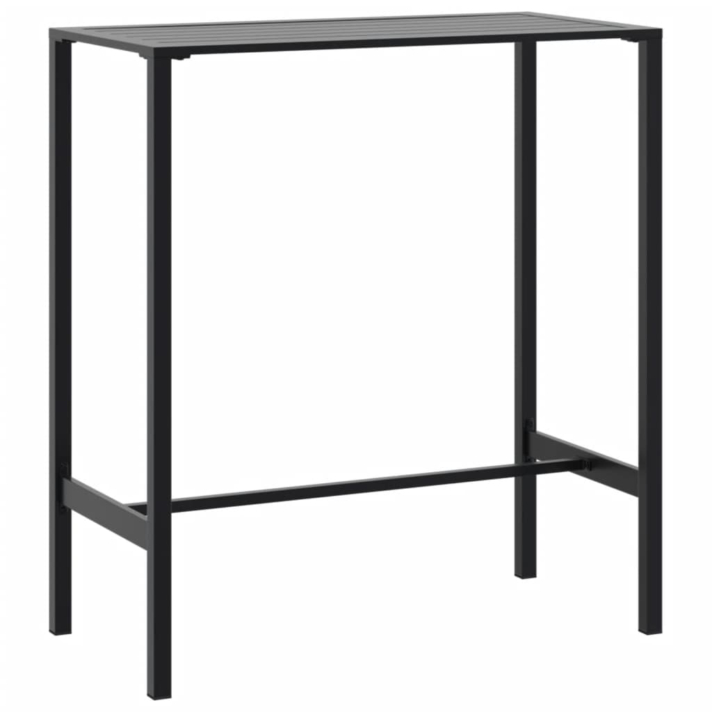 5 Piece Garden Bar Set Black Powder-Coated Steel