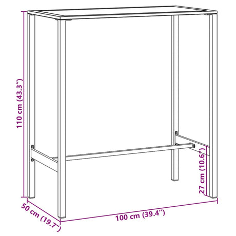 5 Piece Garden Bar Set Black Powder-Coated Steel