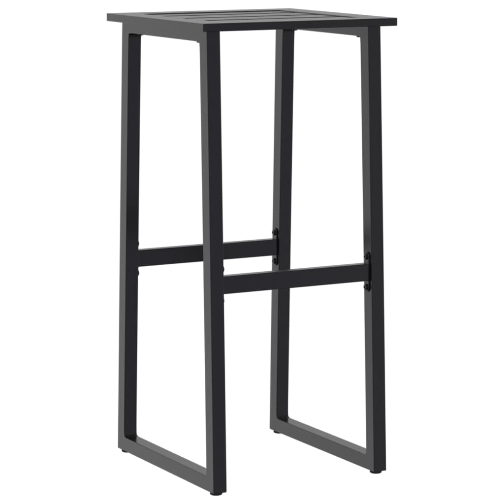 5 Piece Garden Bar Set Black Powder-Coated Steel