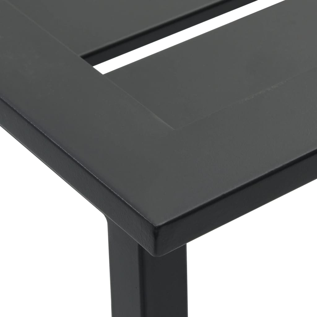 5 Piece Garden Bar Set Black Powder-Coated Steel