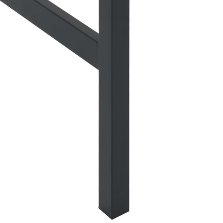5 Piece Garden Bar Set Black Powder-Coated Steel