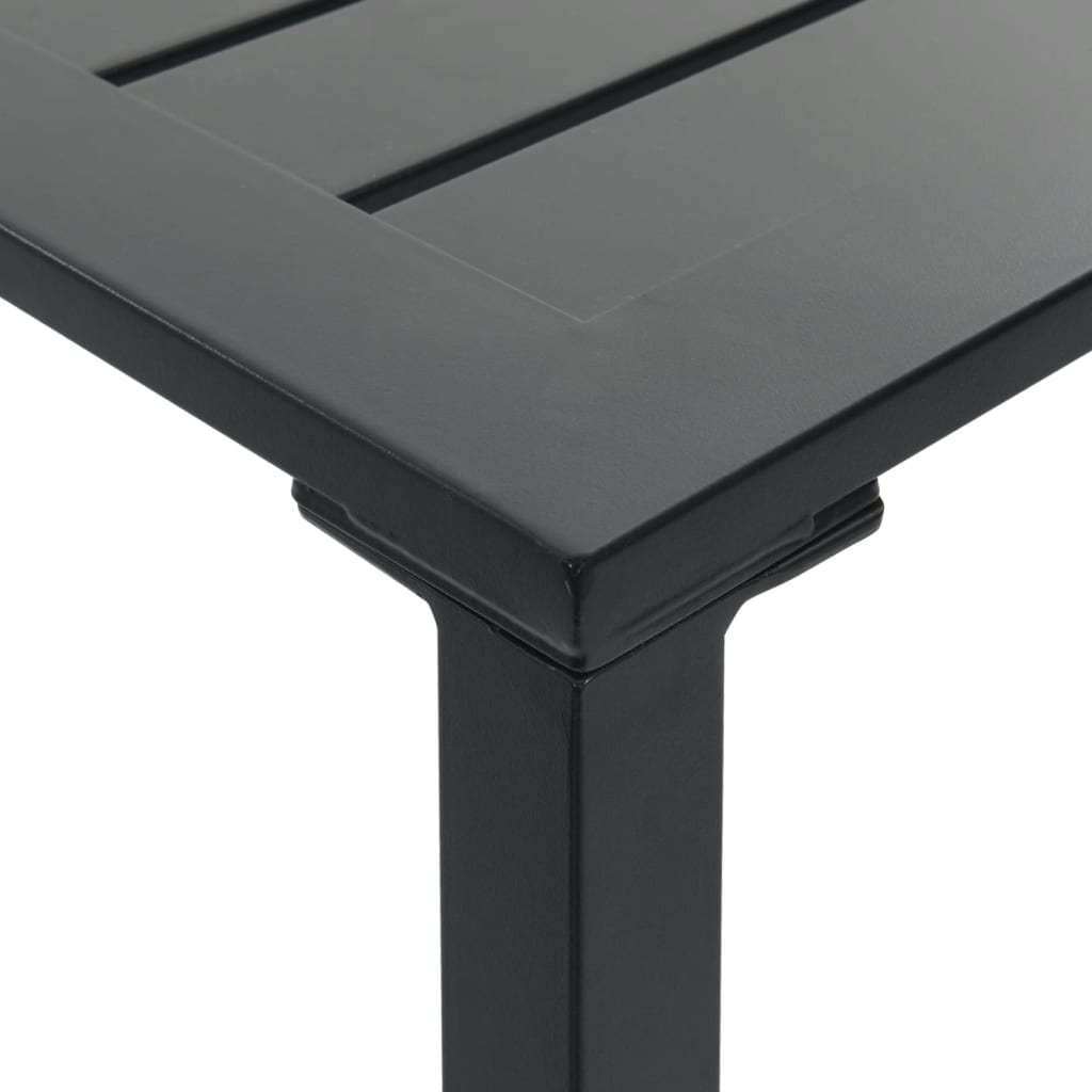 5 Piece Garden Bar Set Black Powder-Coated Steel