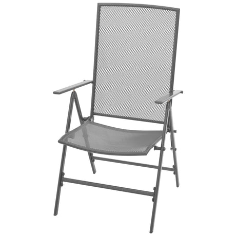 Reclining Garden Chair Set 7 Pcs Anthracite Powder-Coated Steel