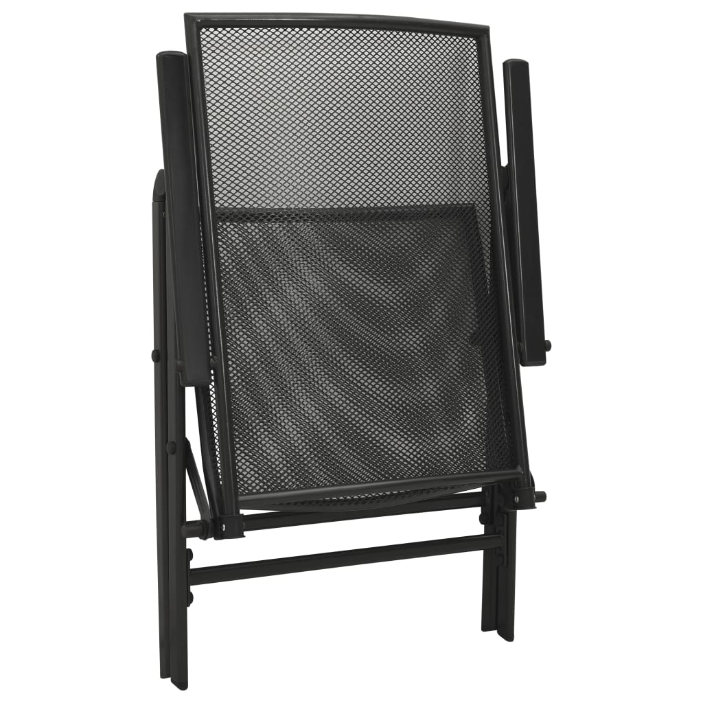 Reclining Garden Chair Set 7 Pcs Anthracite Powder-Coated Steel