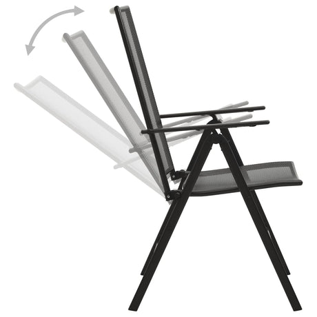 Reclining Garden Chair Set 7 Pcs Anthracite Powder-Coated Steel
