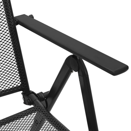 Reclining Garden Chair Set 7 Pcs Anthracite Powder-Coated Steel