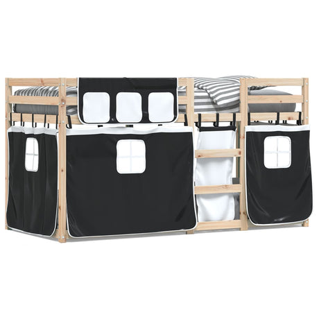 Bunk Bed Without Mattress White& Solid Wood Pine