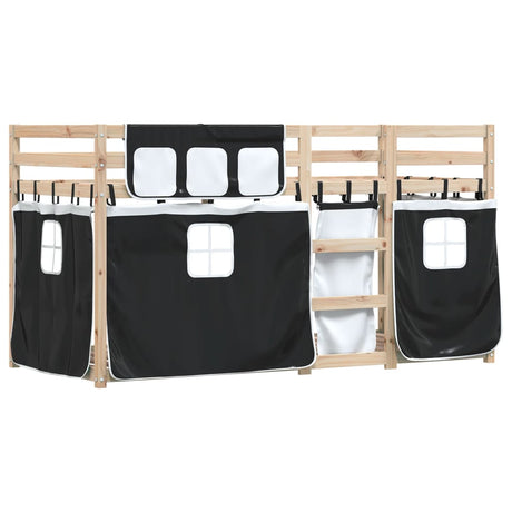 Bunk Bed Without Mattress White& Solid Wood Pine