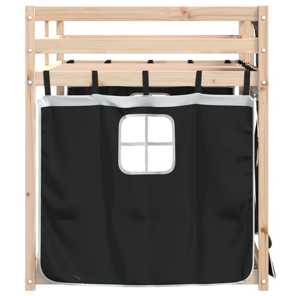 Bunk Bed Without Mattress White& Solid Wood Pine