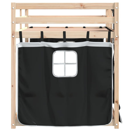 Bunk Bed Without Mattress White& Solid Wood Pine