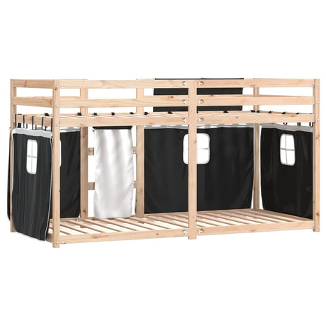 Bunk Bed Without Mattress White& Solid Wood Pine