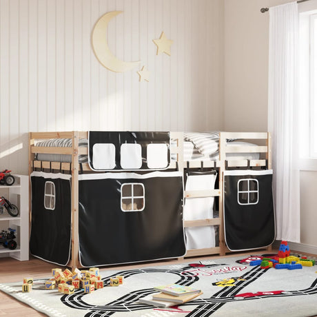 Bunk Bed Without Mattress White& Solid Wood Pine
