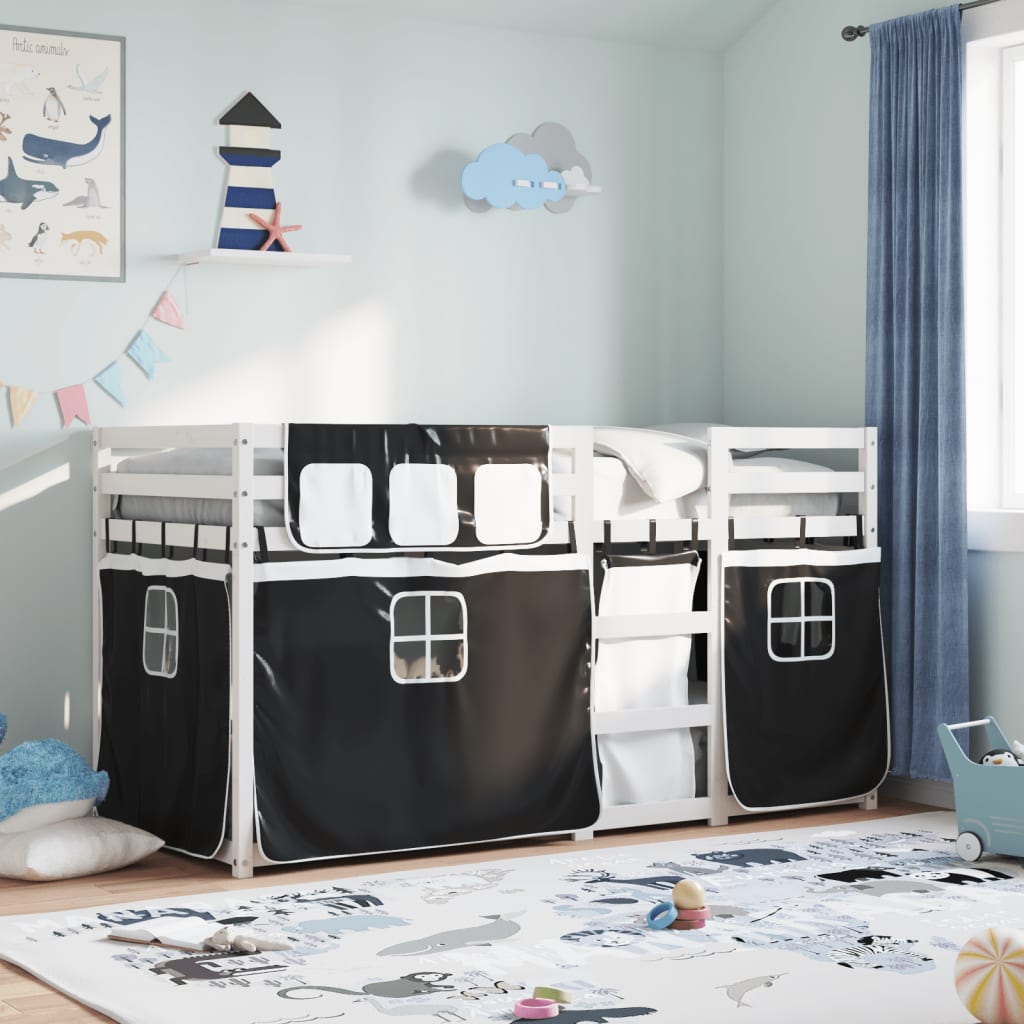 Bunk Bed Without Mattress White& Solid Wood Pine