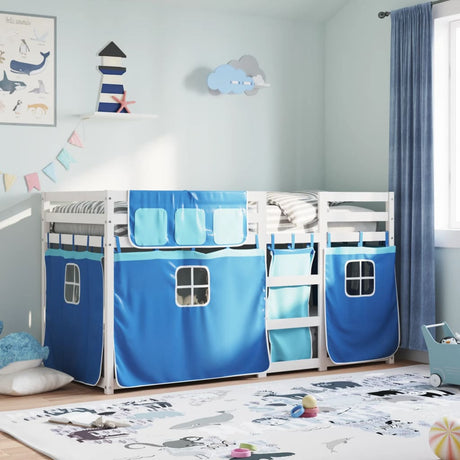 Bunk Bed Without Mattress White& Solid Wood Pine