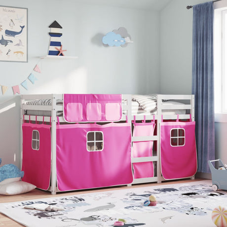 Bunk Bed Without Mattress White& Solid Wood Pine