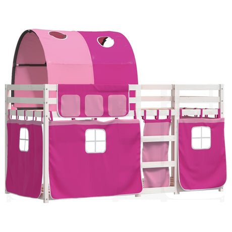 Bunk Bed Without Mattress Pink Solid Wood Pine