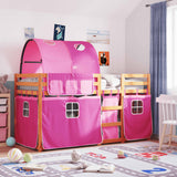 Bunk Bed Without Mattress Pink Solid Wood Pine