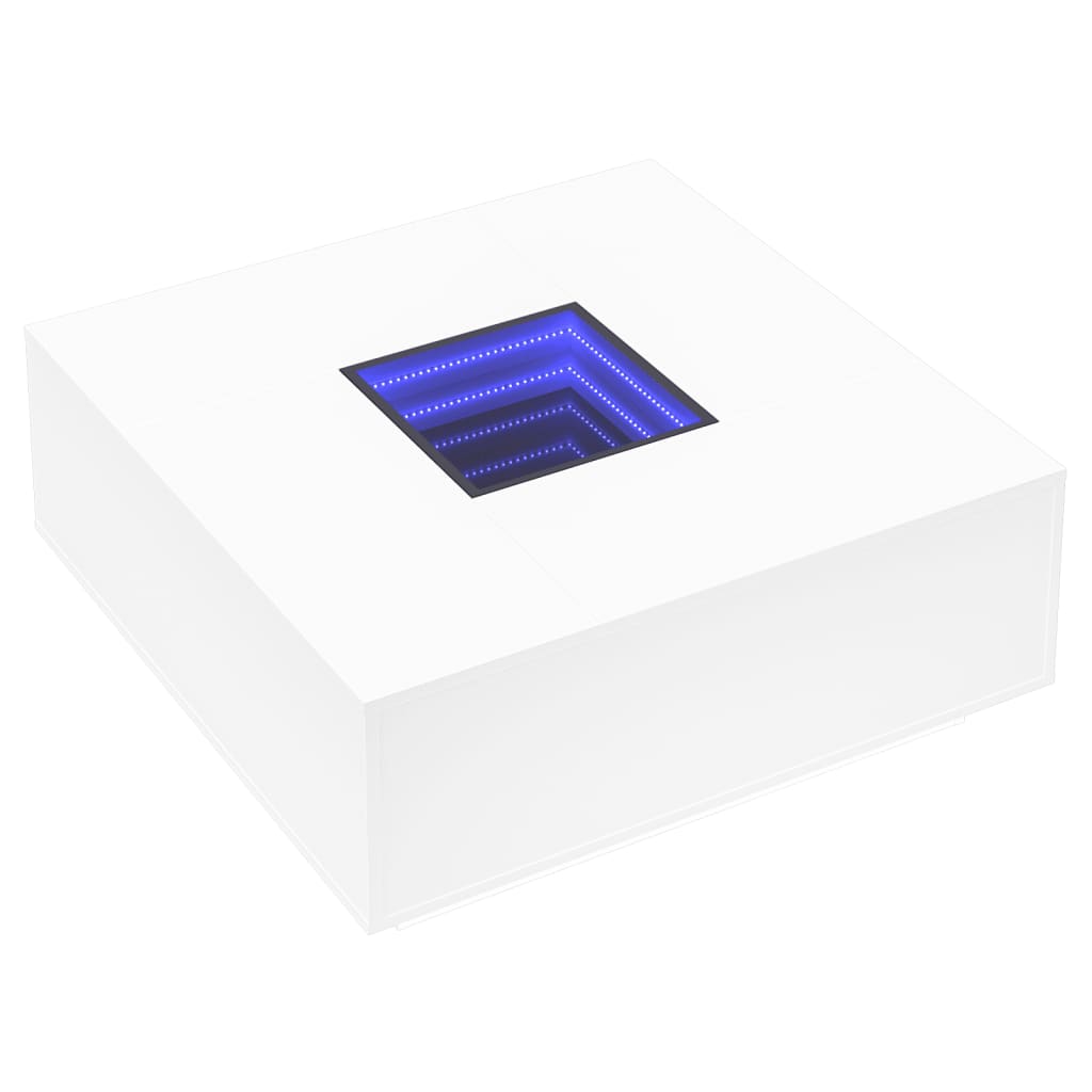 Coffee Table with Infinity LED White 100x100x40 cm