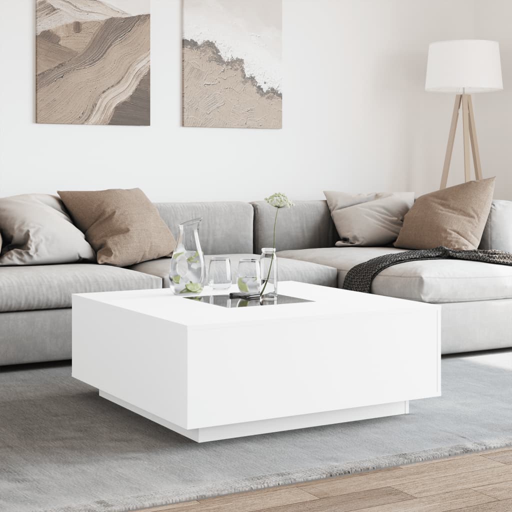 Coffee Table with Infinity LED White 100x100x40 cm